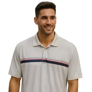 Greg Norman Play Dry Golf Polo Shirt Striped Performance‎ XXL